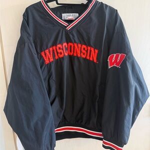 Vintage Wisconsin Badgers Pullover Windbreaker Genuine Stuff XL NCAA